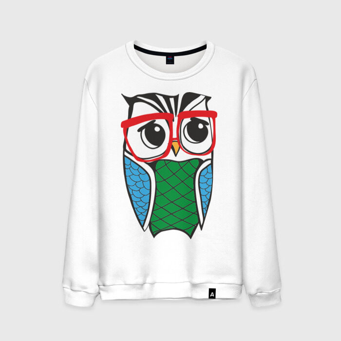 Мужской свитшот хлопок Сова в очках фото