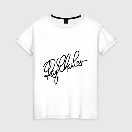 Женская футболка хлопок Ray Charles (автограф) фото