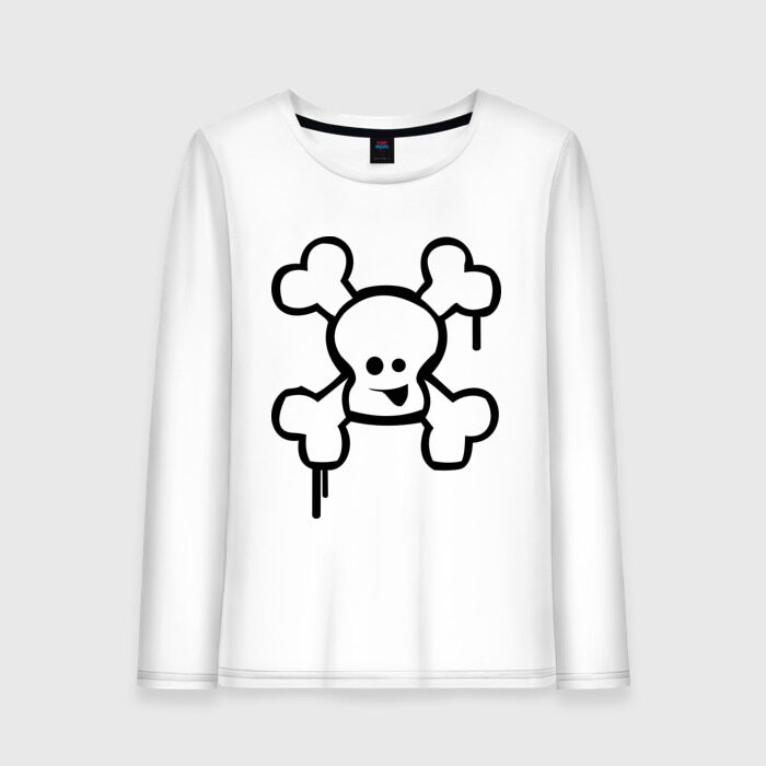 Женский лонгслив хлопок Веселы череп фото