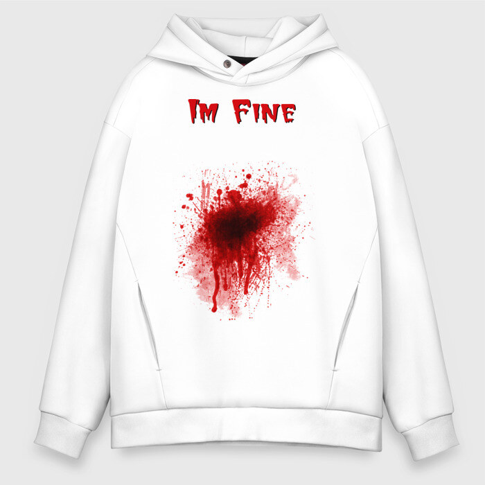 Мужское худи Oversize хлопок Кровавое пятно фото