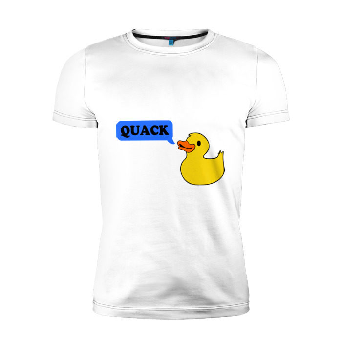 Мужская футболка премиум утка говорит quack фото