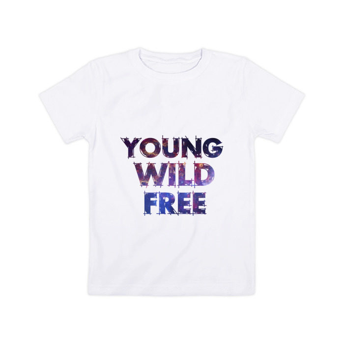 Детская футболка хлопок Young wild free фото