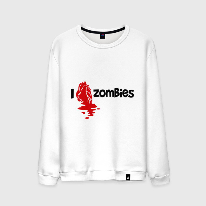 Мужской свитшот хлопок i love zombies(я люблю зомби) фото