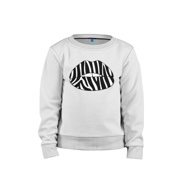 Детский свитшот хлопок Zebra lips фото