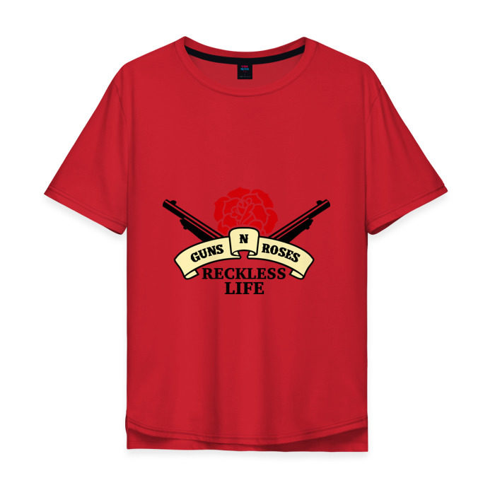 Мужская футболка хлопок Oversize GNR reckless life фото