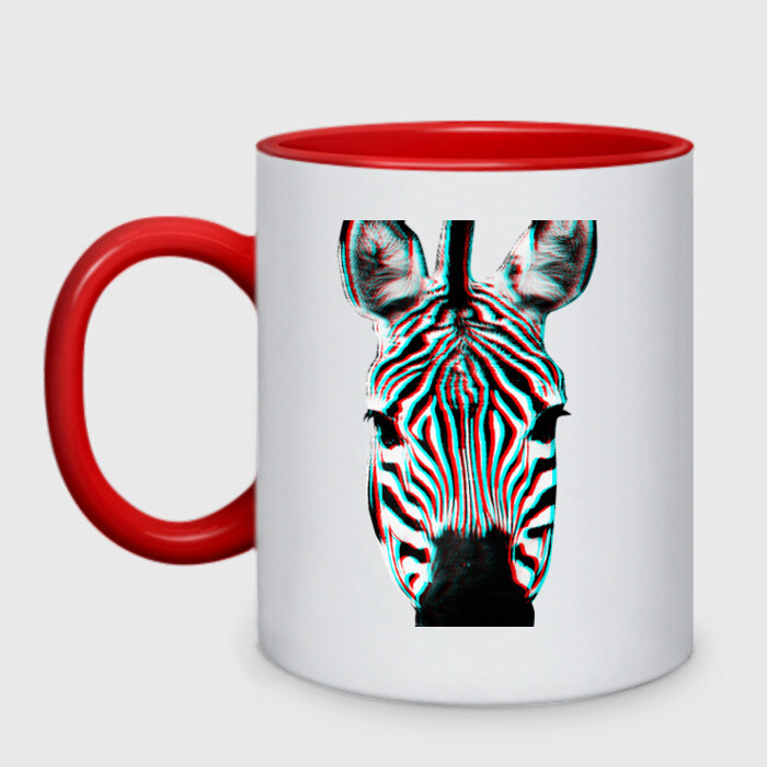 Кружка двухцветная Зебра watercolor фото