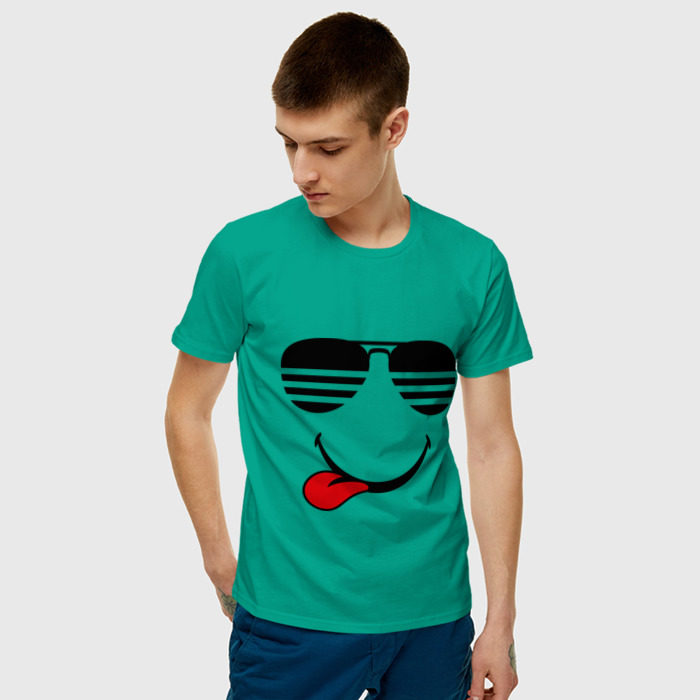 Мужская футболка хлопок Мы на позитиве (язык слева) фото