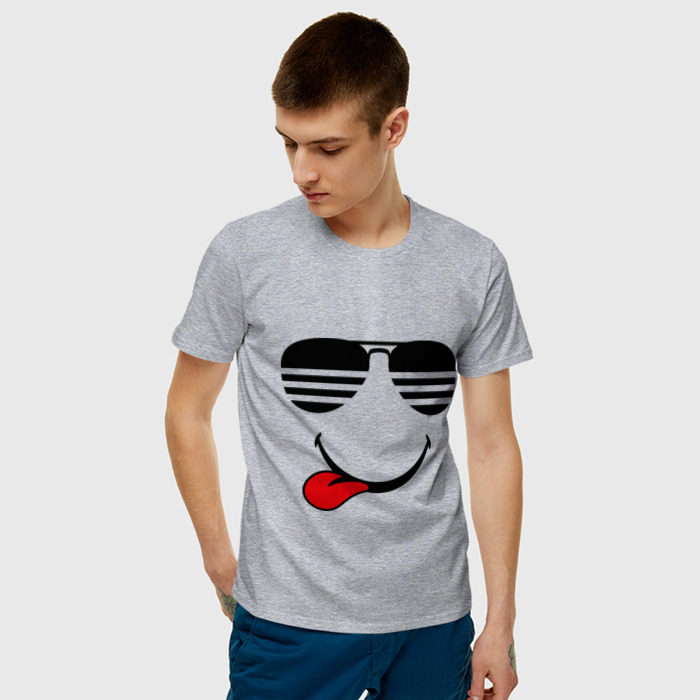 Мужская футболка хлопок Мы на позитиве (язык слева) фото