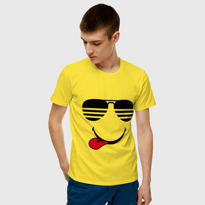 Мужская футболка хлопок Мы на позитиве (язык слева) фото