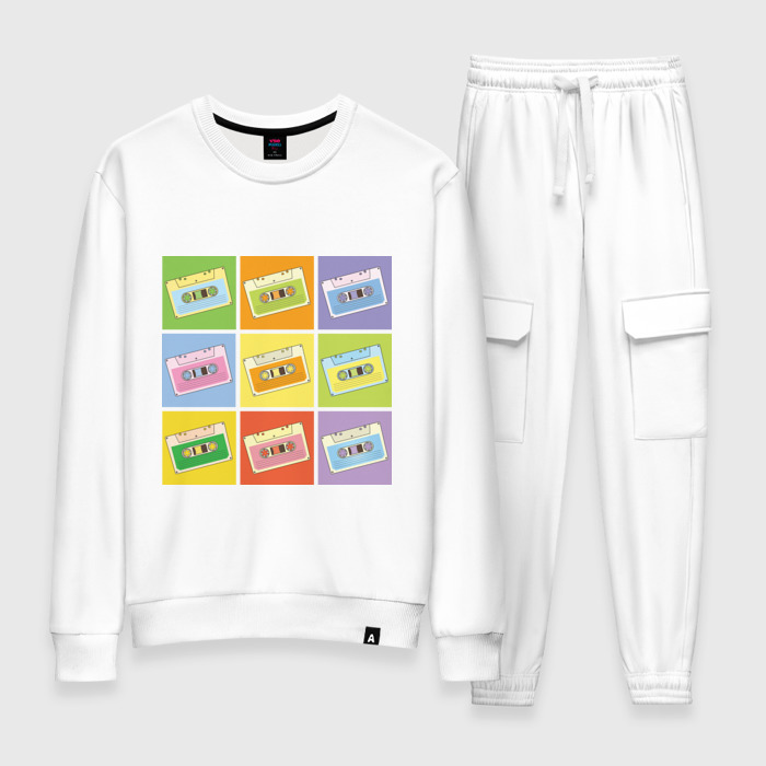 Женский костюм хлопок Кассеты поп-арт фото