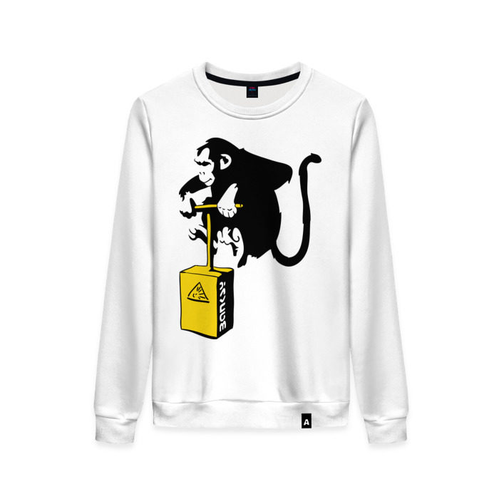 Женский свитшот хлопок TNT monkey (Banksy) фото