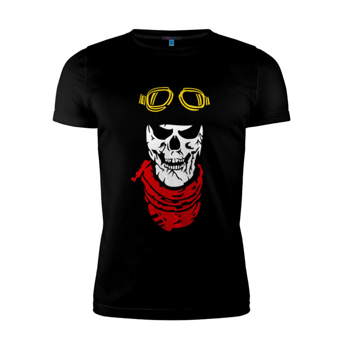 Мужская футболка премиум Байкер череп фото