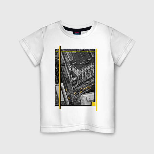 Детская футболка хлопок Город жёлтых машин фото