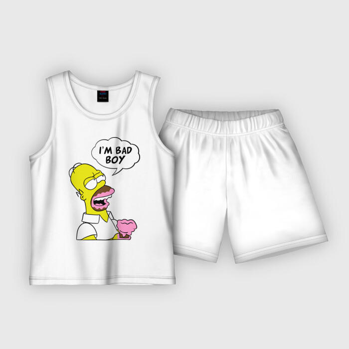 Детская пижама с шортами хлопок I am bad boy фото