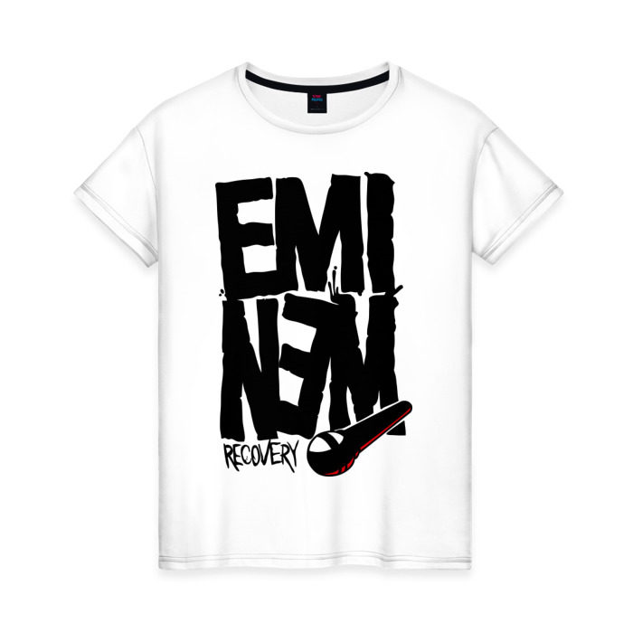 Женская футболка хлопок Eminem recovery фото