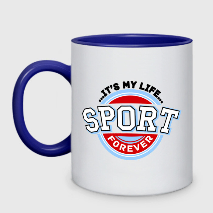 Кружка двухцветная Sport forever фото