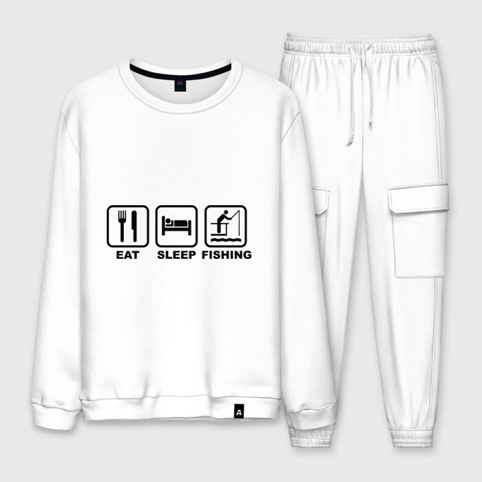 Мужской костюм хлопок Eat Sleep Fishing фото