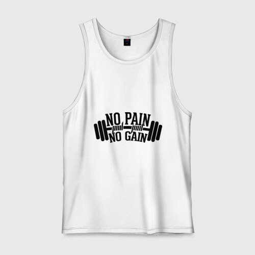 Мужская майка хлопок No pain no gain фото
