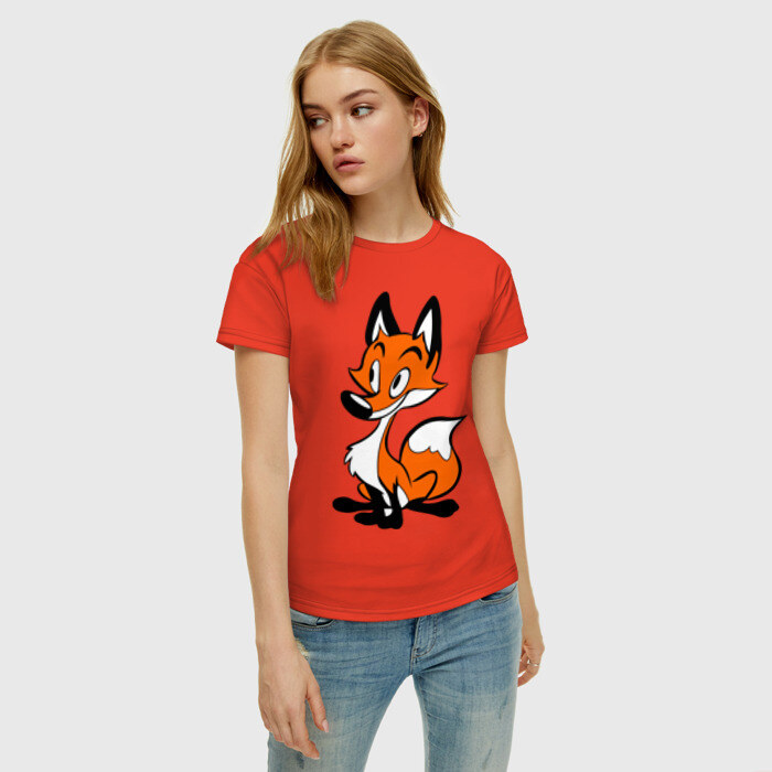 Женская футболка хлопок Хитрая лиса фото