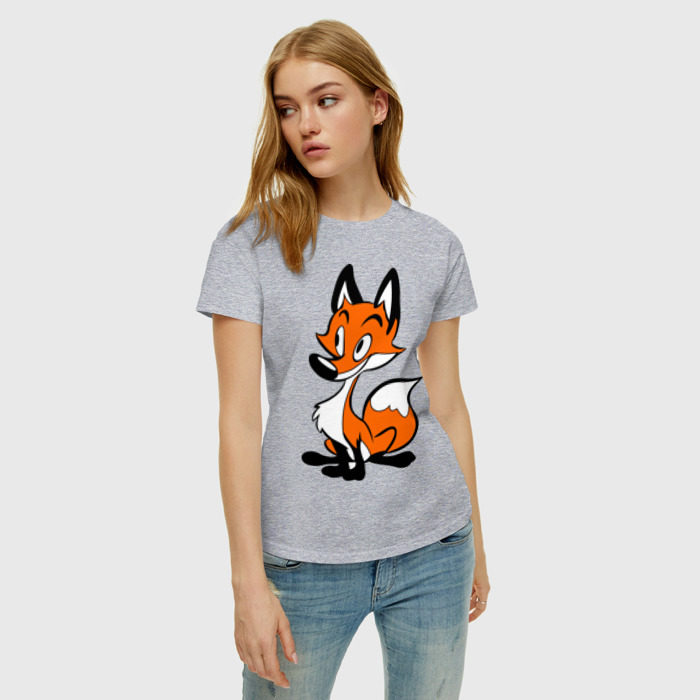 Женская футболка хлопок Хитрая лиса фото