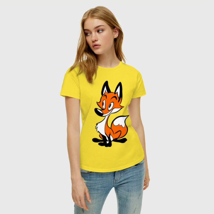Женская футболка хлопок Хитрая лиса фото