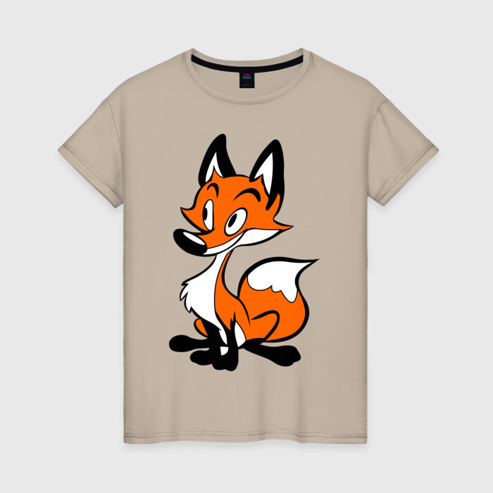 Женская футболка хлопок Хитрая лиса фото
