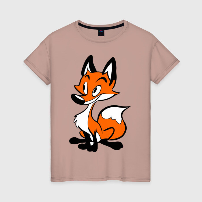 Женская футболка хлопок Хитрая лиса фото