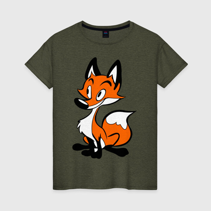 Женская футболка хлопок Хитрая лиса фото