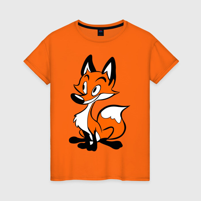 Женская футболка хлопок Хитрая лиса фото