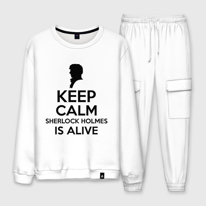 Мужской костюм хлопок Keep calm Sherlock is alive фото