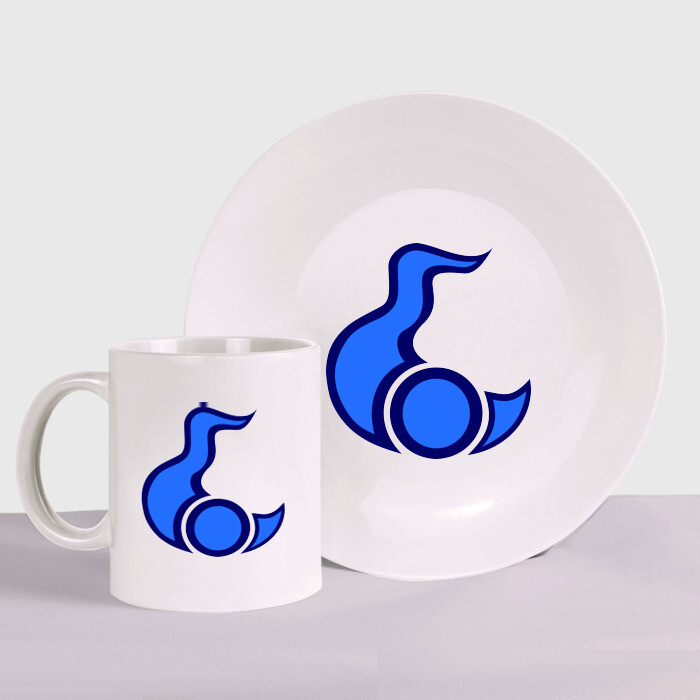 Набор: тарелка + кружка Тзинч (Tzeentch) фото