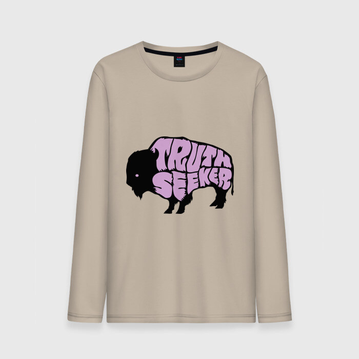 Мужской лонгслив хлопок Бизон - искатель истины фото