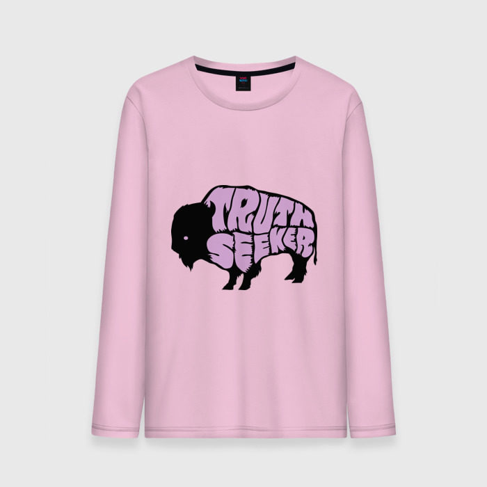 Мужской лонгслив хлопок Бизон - искатель истины фото