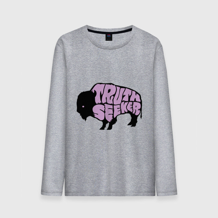 Мужской лонгслив хлопок Бизон - искатель истины фото