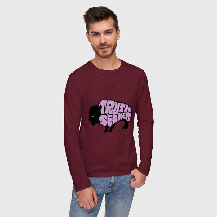 Мужской лонгслив хлопок Бизон - искатель истины фото