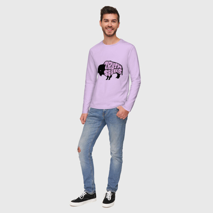 Мужской лонгслив хлопок Бизон - искатель истины фото