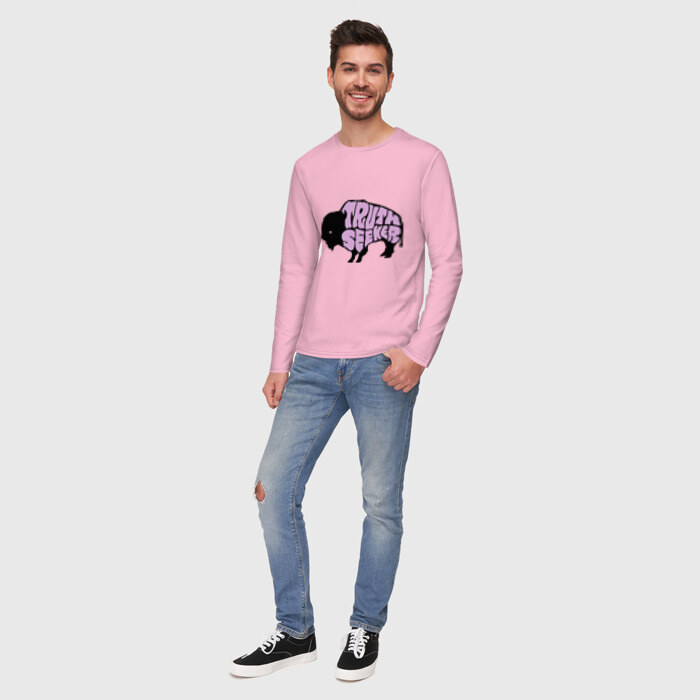 Мужской лонгслив хлопок Бизон - искатель истины фото