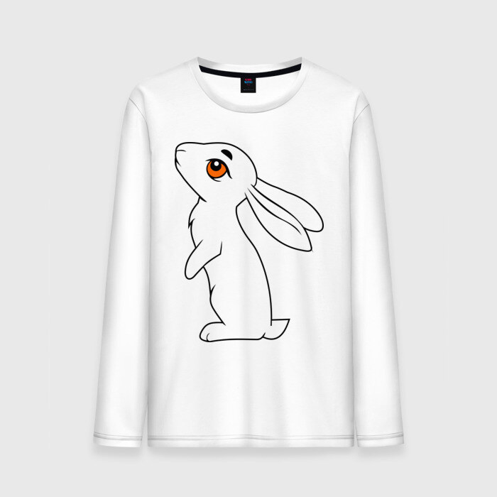 Мужской лонгслив хлопок Милый зайка фото