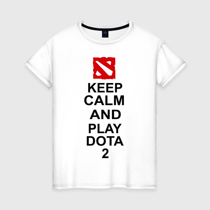 Женская футболка хлопок Keep calm and play dota 2 фото