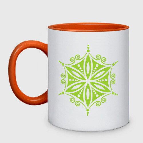 Кружка двухцветная Узор с кружевами фото