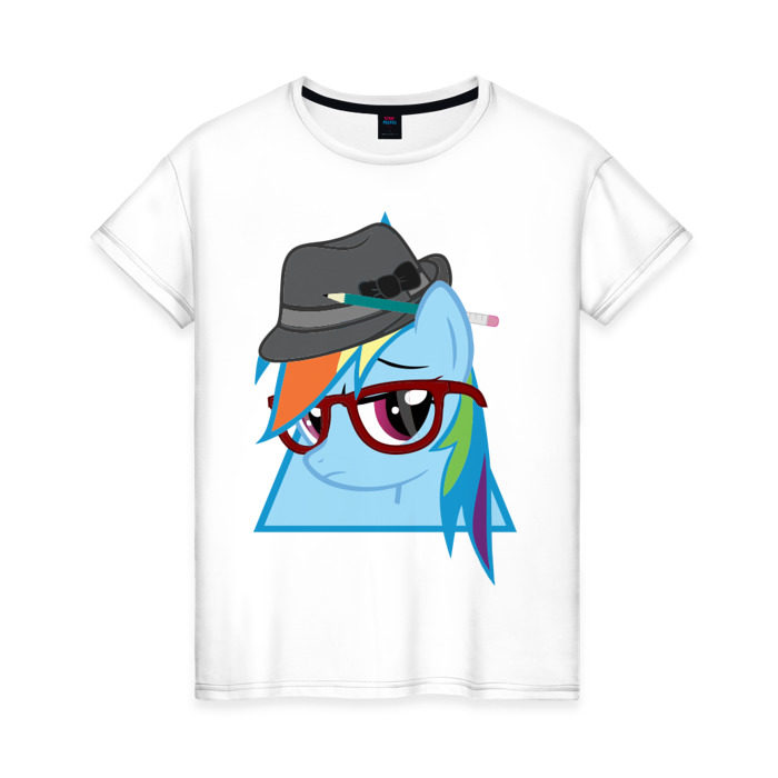 Женская футболка хлопок Rainbow Dash hipster фото