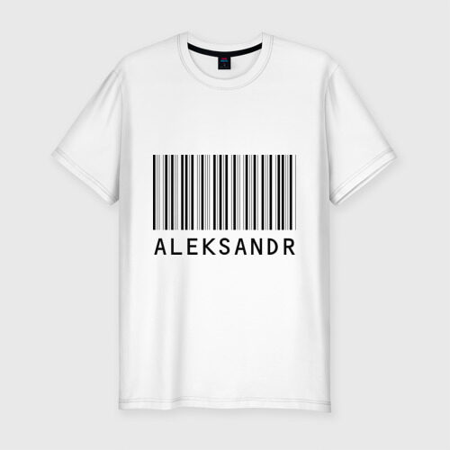 Мужская футболка премиум Александр (штрихкод) фото