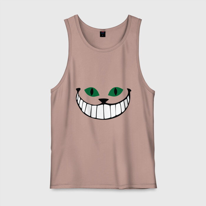 Мужская майка хлопок Чеширский кот фото