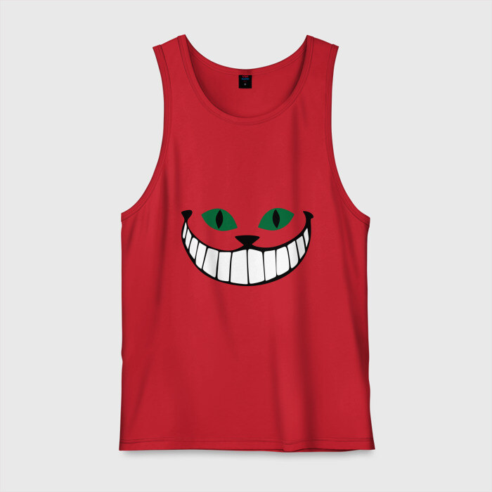 Мужская майка хлопок Чеширский кот фото