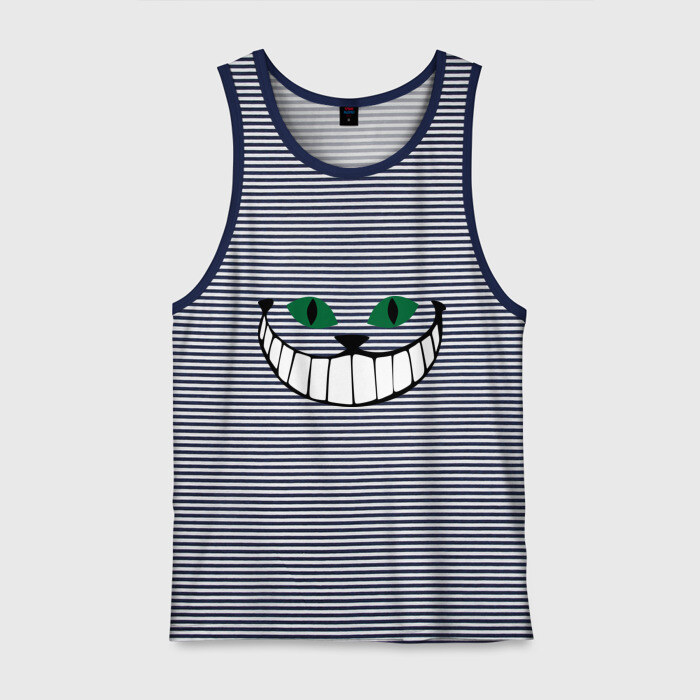 Мужская майка хлопок Чеширский кот фото