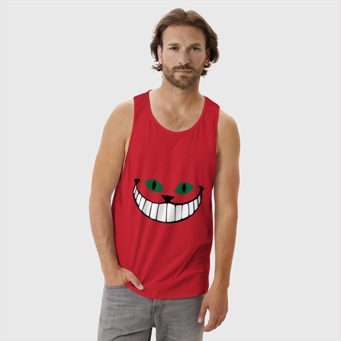 Мужская майка хлопок Чеширский кот фото