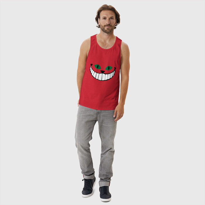 Мужская майка хлопок Чеширский кот фото