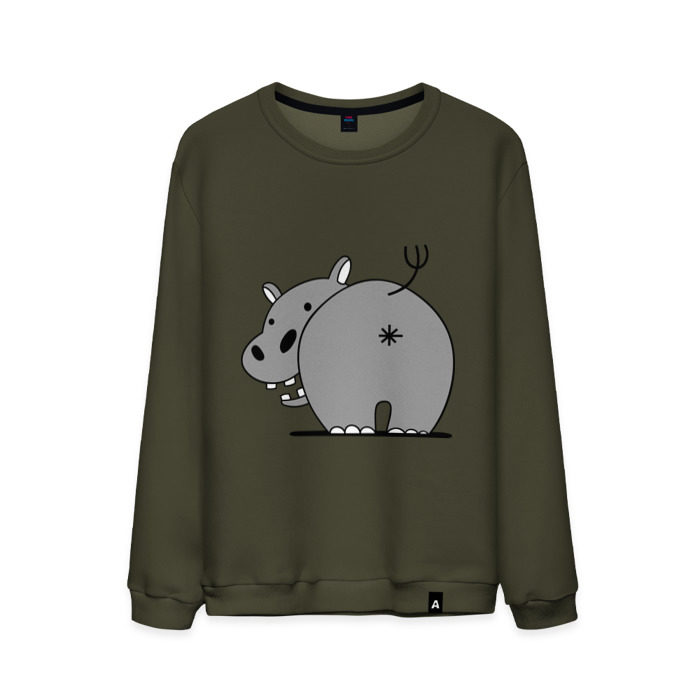 Мужской свитшот хлопок Бегемот фото