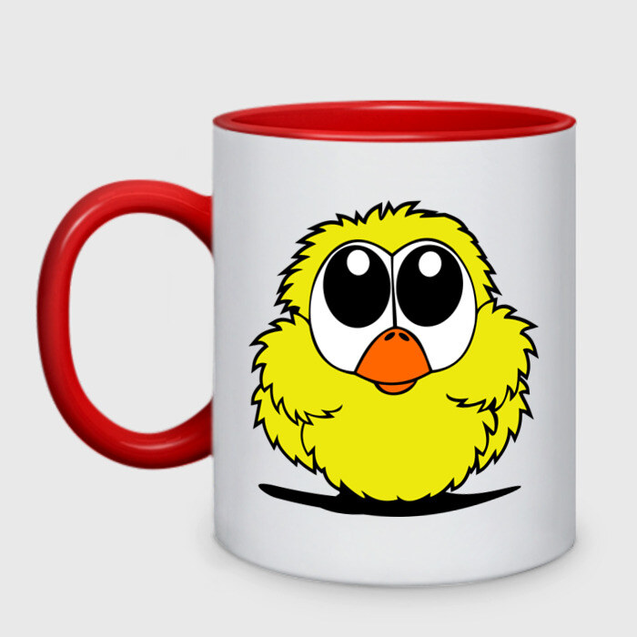 Кружка двухцветная Цыпленок фото