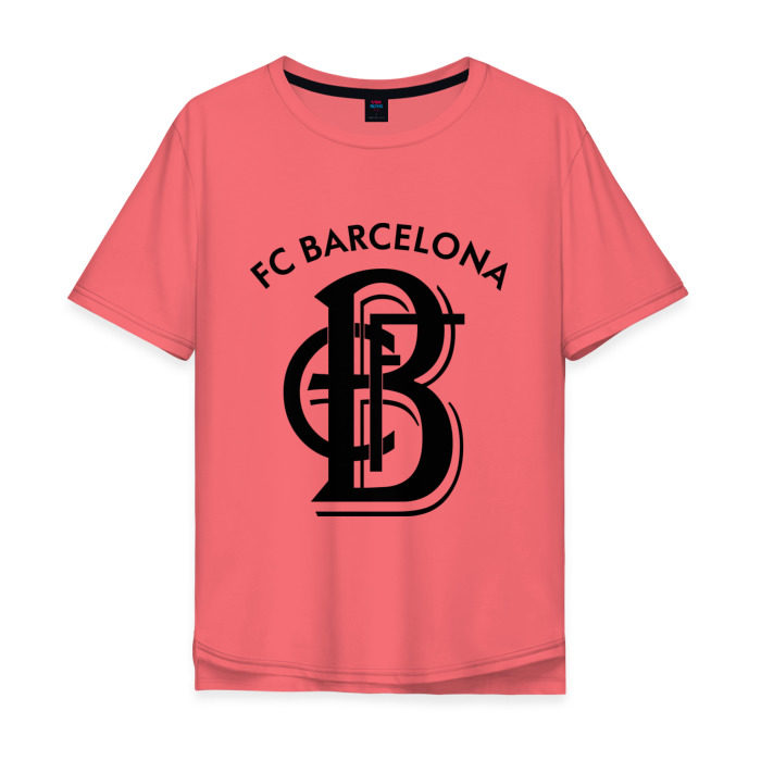 Мужская футболка хлопок Oversize FC Barcelona фото